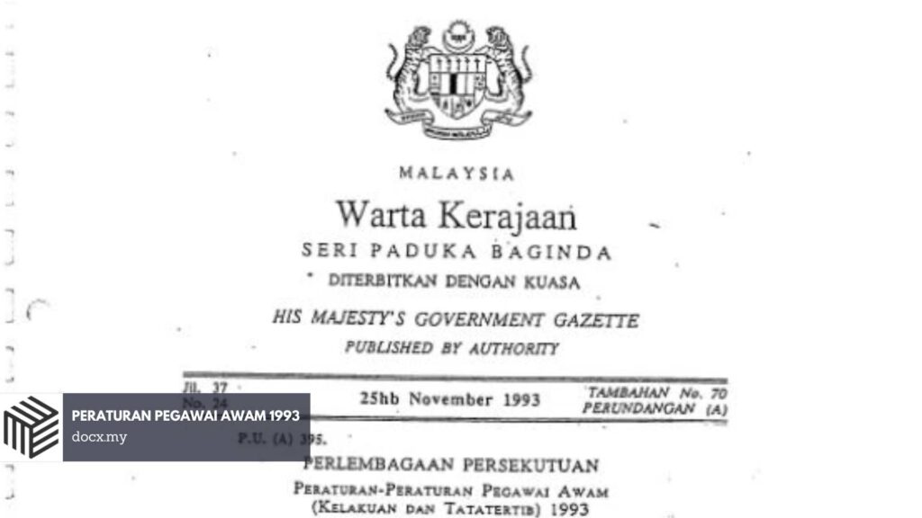 Peraturan Peraturan Pegawai Awam Kelakuan Dan Tatatertib 1993 DOCX MY