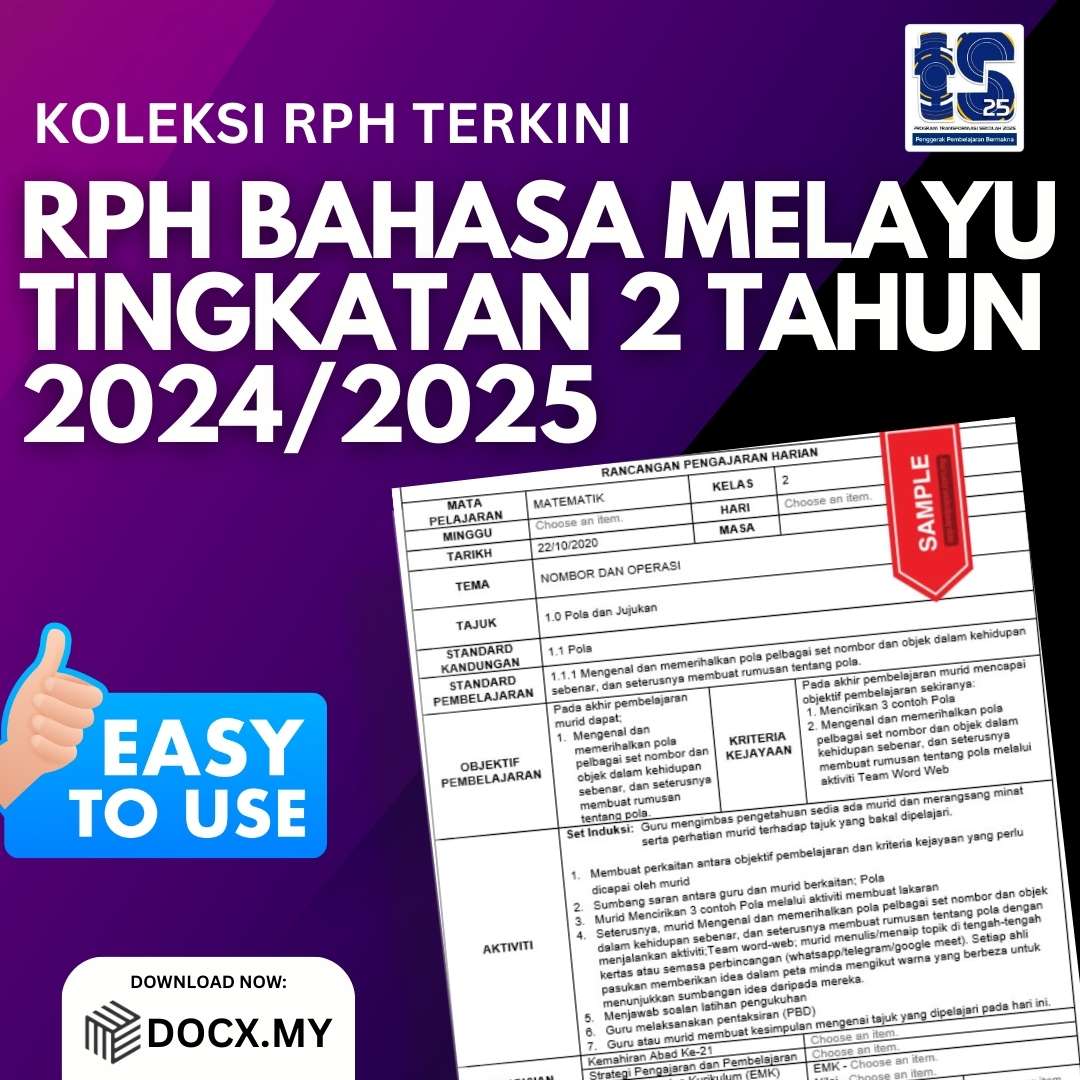 RPH BAHASA MELAYU TINGKATAN 2 TAHUN 2024 2025 DOCX MY