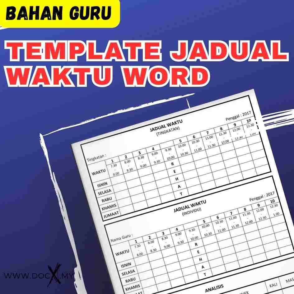 Template Jadual Waktu Word Docxmy