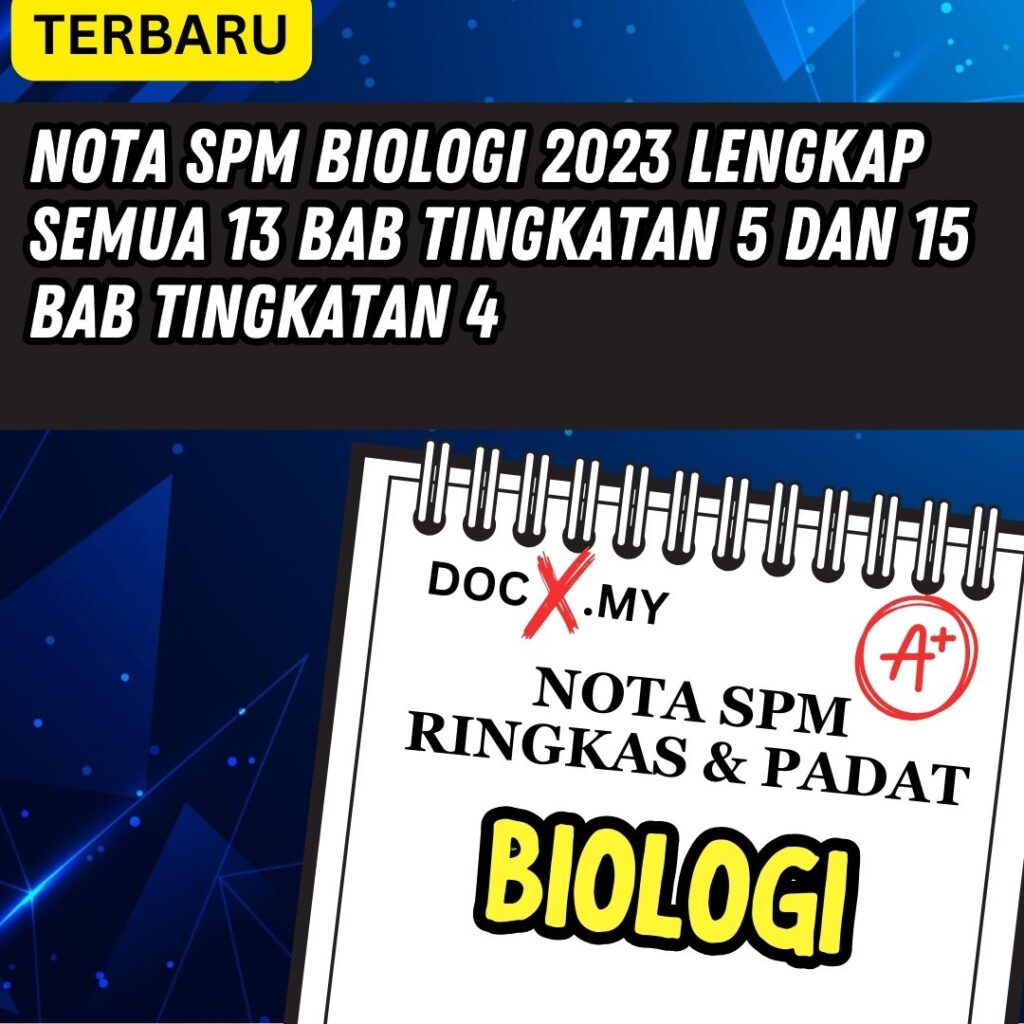 NOTA SPM BIOLOGI 2023 LENGKAP SEMUA 13 BAB TINGKATAN 5 DAN 15 BAB ...