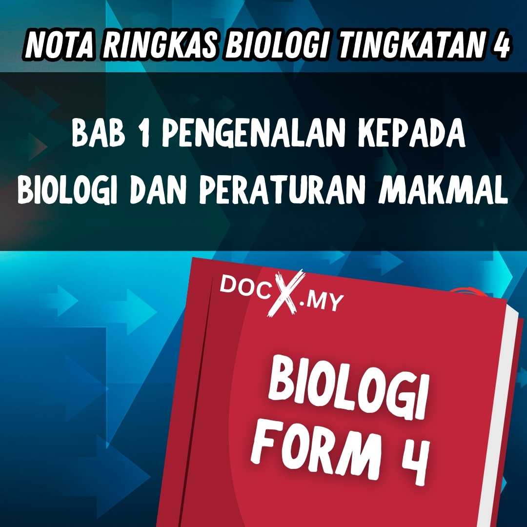 NOTA BIOLOGI TINGKATAN 4 BAB 1 PENGENALAN KEPADA BIOLOGI DAN PERATURAN ...