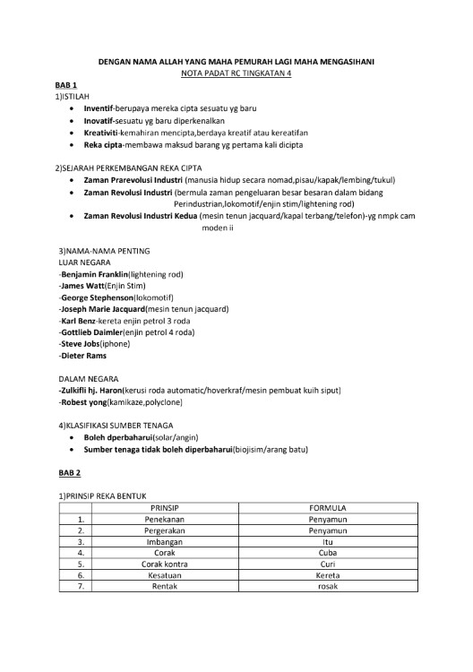 Nota Spm Reka Cipta 2023 Berdasarkan Semua Bab Matapelajaran Untuk Form 4 And Form 5 Docxmy 0043