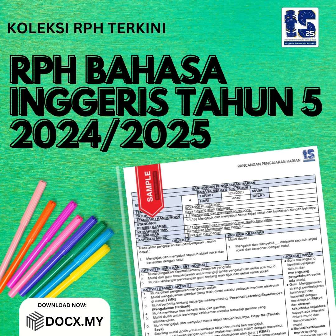 RPH BAHASA INGGERIS TAHUN 5 2024 2025 DOCX MY