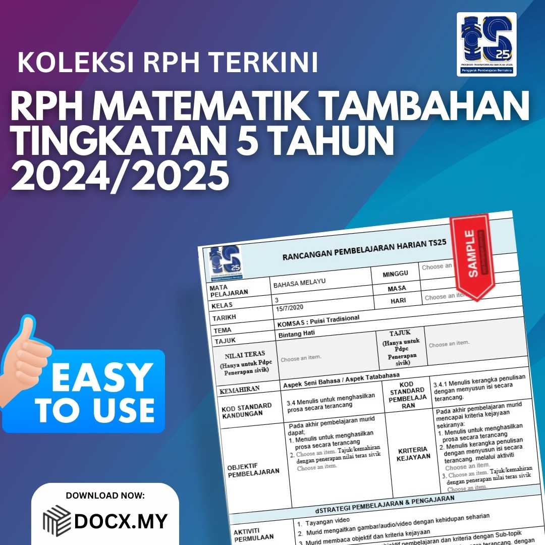 RPH MATEMATIK TAMBAHAN TINGKATAN 5 TAHUN 2024/2025 - DOCX.MY