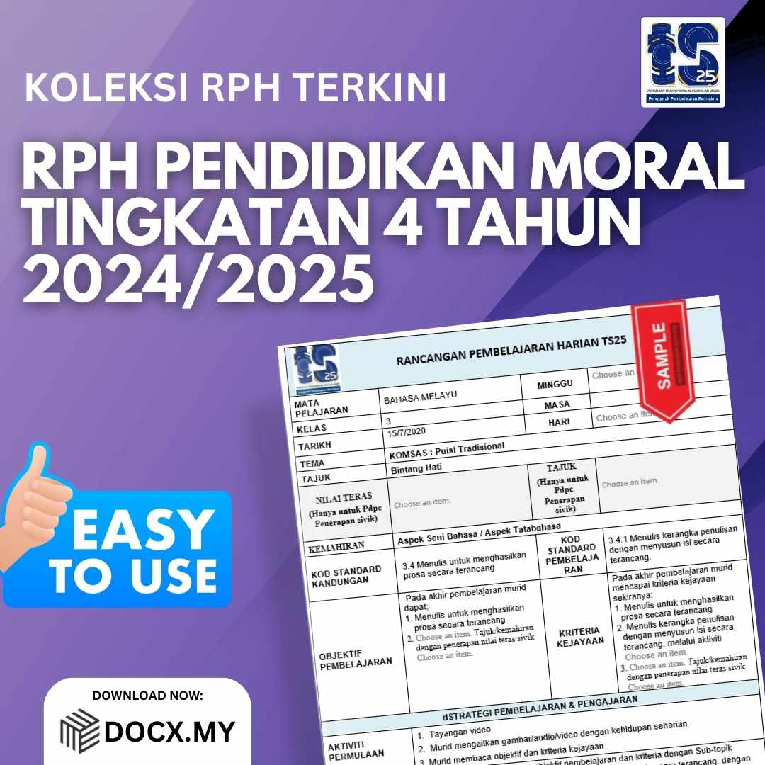 RPH PENDIDIKAN MORAL TINGKATAN 4 TAHUN 2024/2025 - DOCX.MY