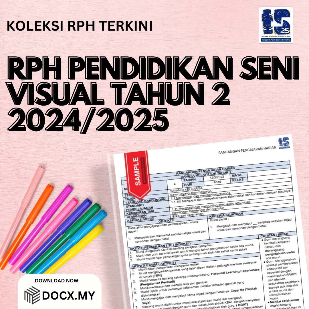 RPH PENDIDIKAN SENI VISUAL TAHUN 2 2024/2025 - DOCX.MY