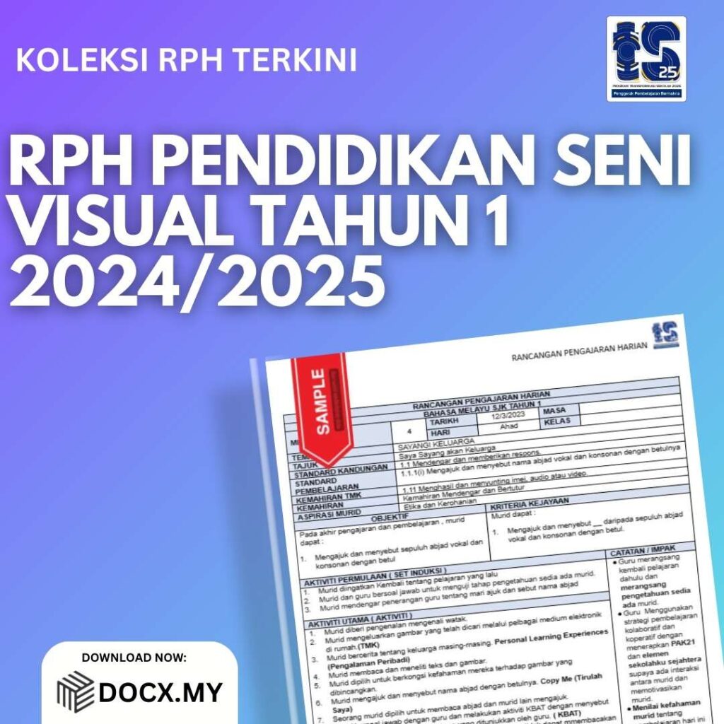 RPH PENDIDIKAN SENI VISUAL TAHUN 1 2024/2025 - DOCX.MY