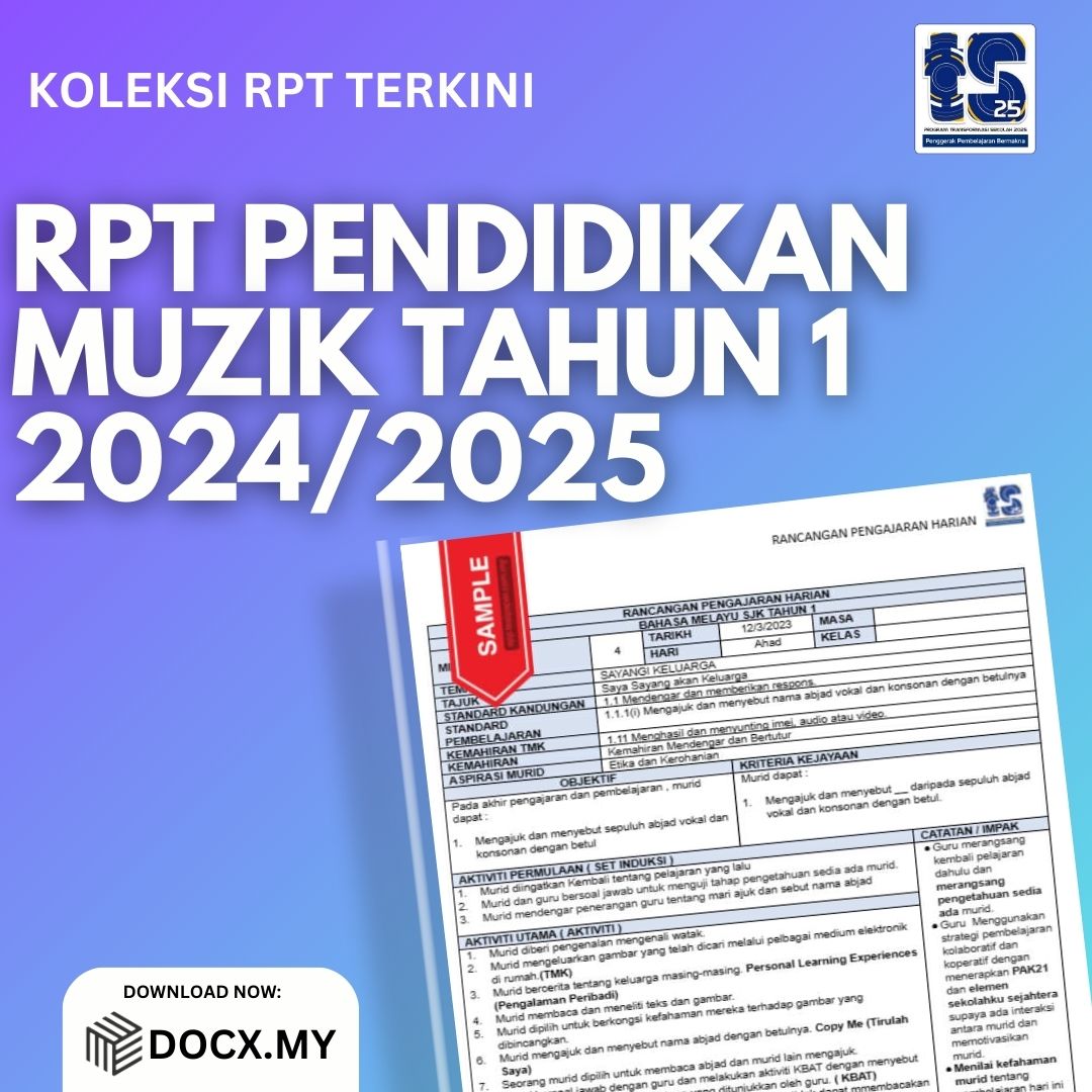 DOWNLOAD RPT MUZIK TAHUN 1 2024/2025 - DOCX.MY