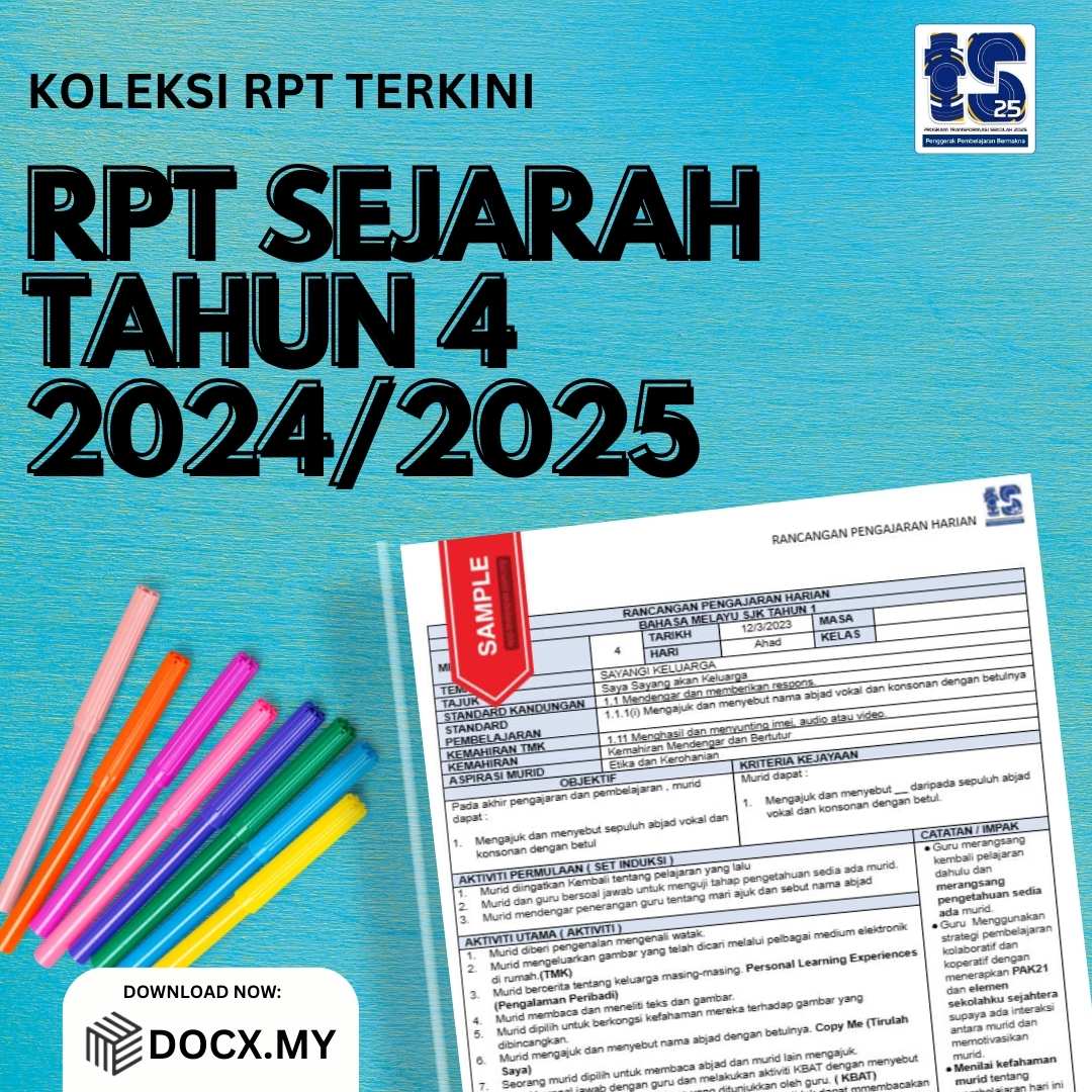 DOWNLOAD RPT SEJARAH TAHUN 4 2024/2025 - DOCX.MY