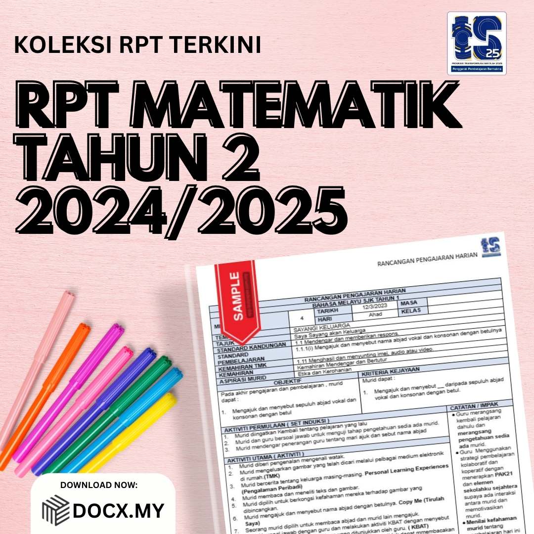 DOWNLOAD RPT MATEMATIK TAHUN 2 2024/2025 - DOCX.MY