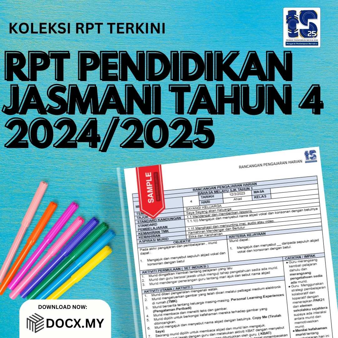 DOWNLOAD RPT PENDIDIKAN JASMANI TAHUN 4 2024/2025 - DOCX.MY