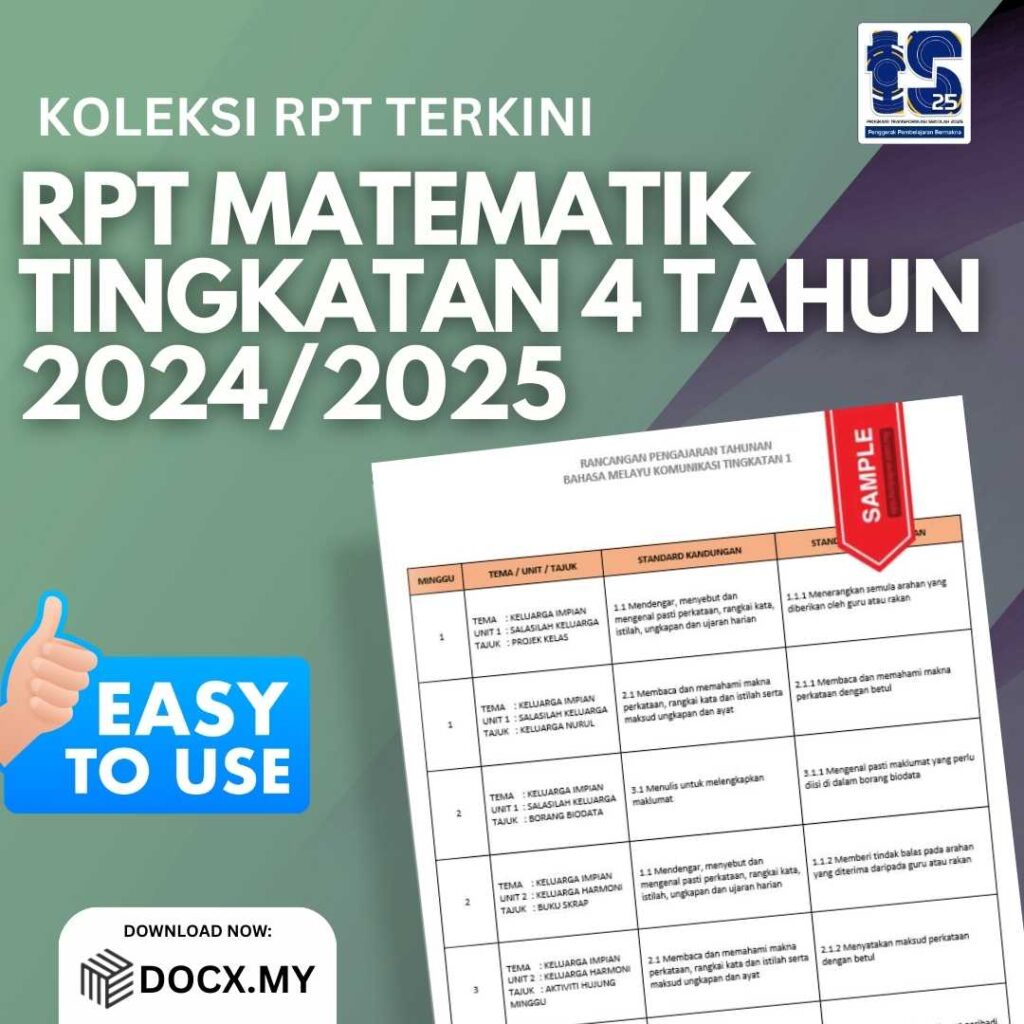 DOWNLOAD RPT MATEMATIK TINGKATAN 4 TAHUN 2024/2025 - DOCX.MY