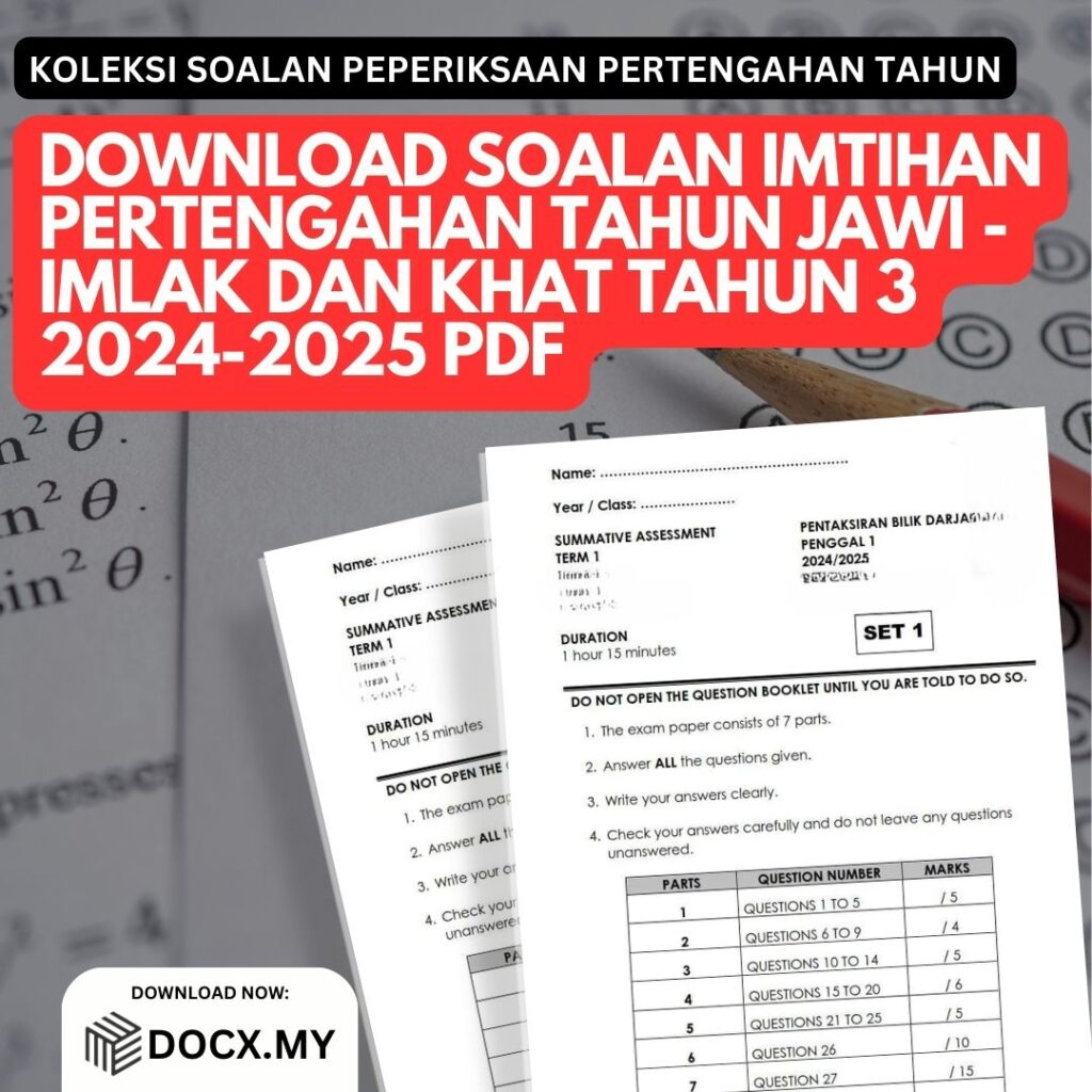 Download Soalan Sra Imtihan Pertengahan Tahun Jawi Imlak Dan Khat Tahun