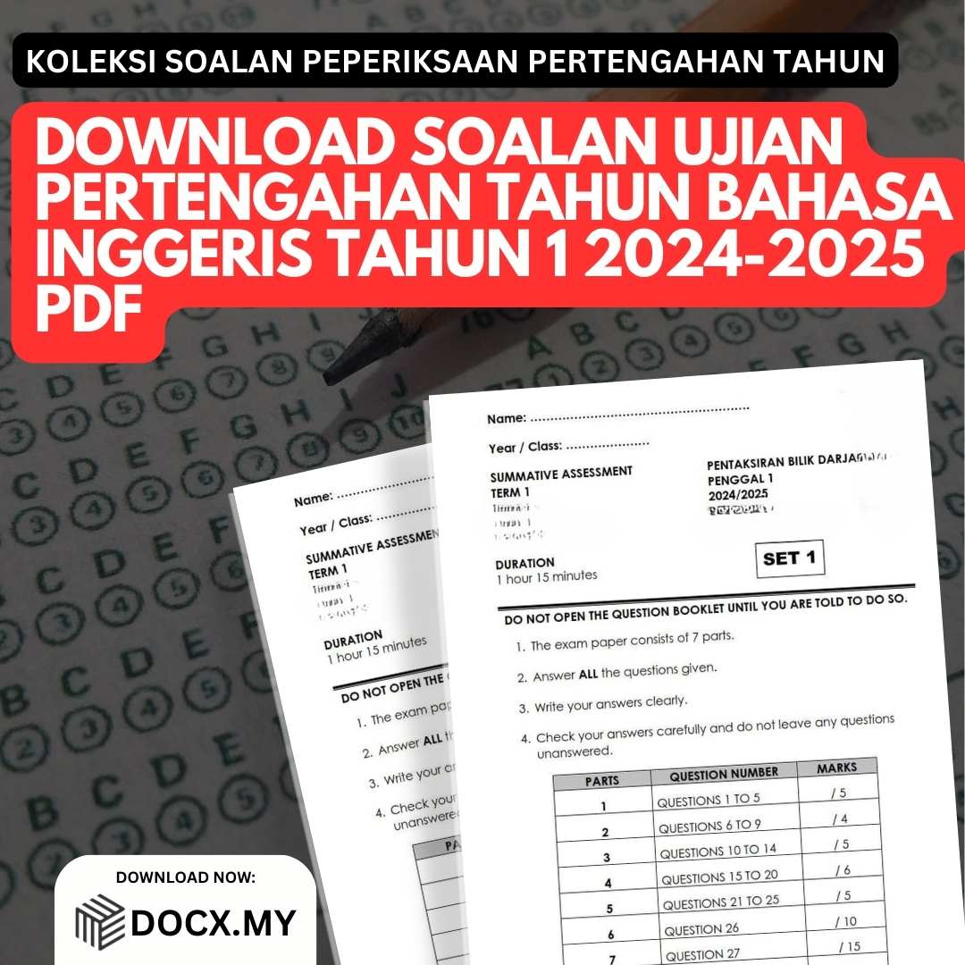 Download Soalan Ujian Pertengahan Tahun Bahasa Inggeris Tahun 1 2024 ...