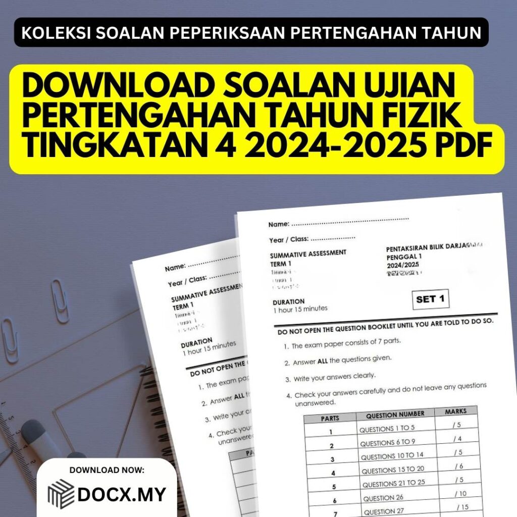 Download Soalan Ujian Pertengahan Tahun Fizik Tingkatan 4 2024-2025 PDF ...