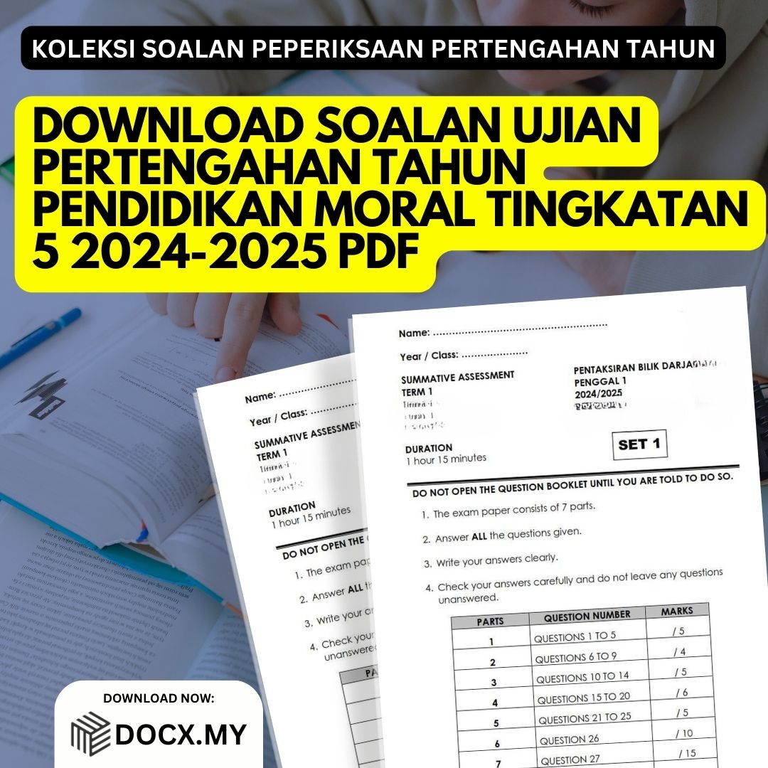 Download Soalan Ujian Pertengahan Tahun Pendidikan Moral Tingkatan 5 ...